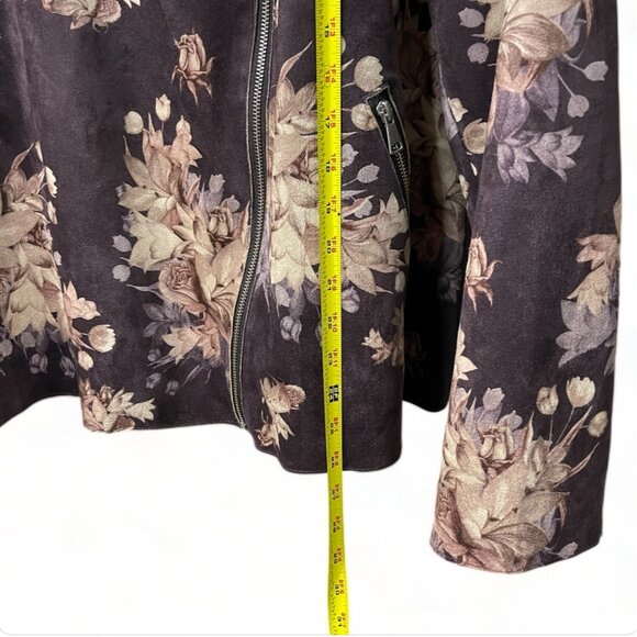 Chico's Sueded Floral Moto Jacket Size 3 (16/18), New - Picture 14 of 16